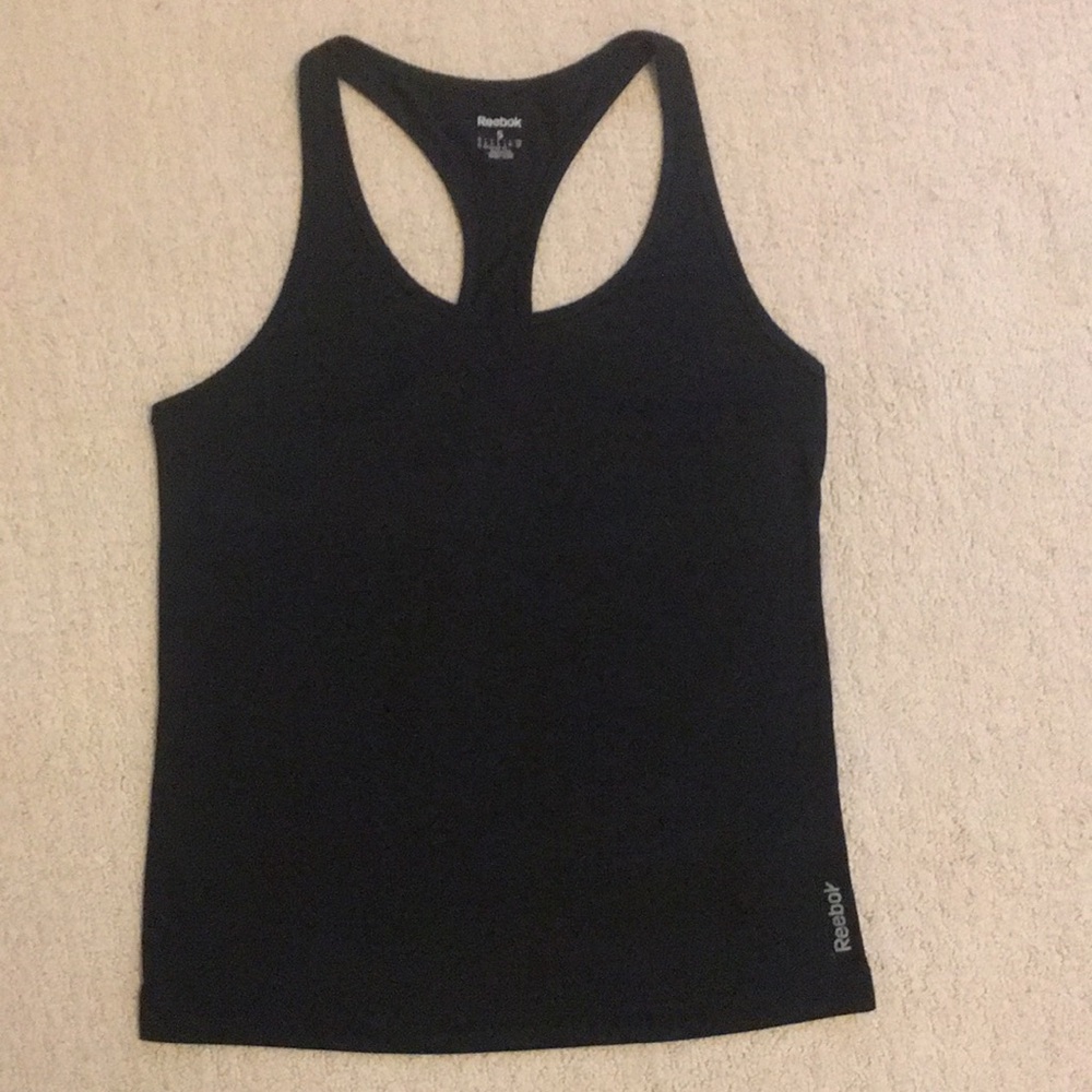 Reebok PlayDry Racerback Tank Top Black Size Small NWOT